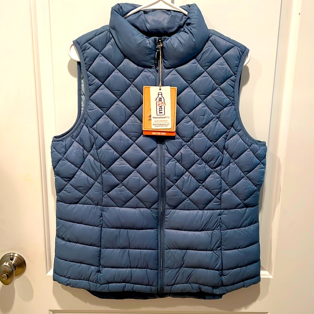 Blue puffer vest